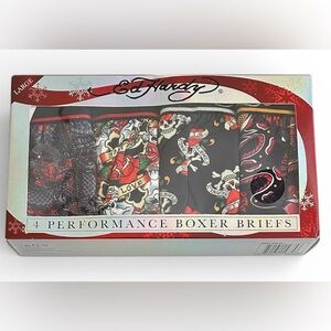 Ed Hardy 4-Men's Performance Boxer Briefs Large (36-38) Assorted